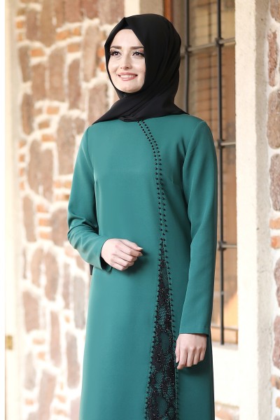 Sahra Tesettür Takım - Zümrüt - Fuval Moda